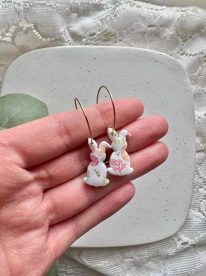 Easter Bunny Clay Earrings