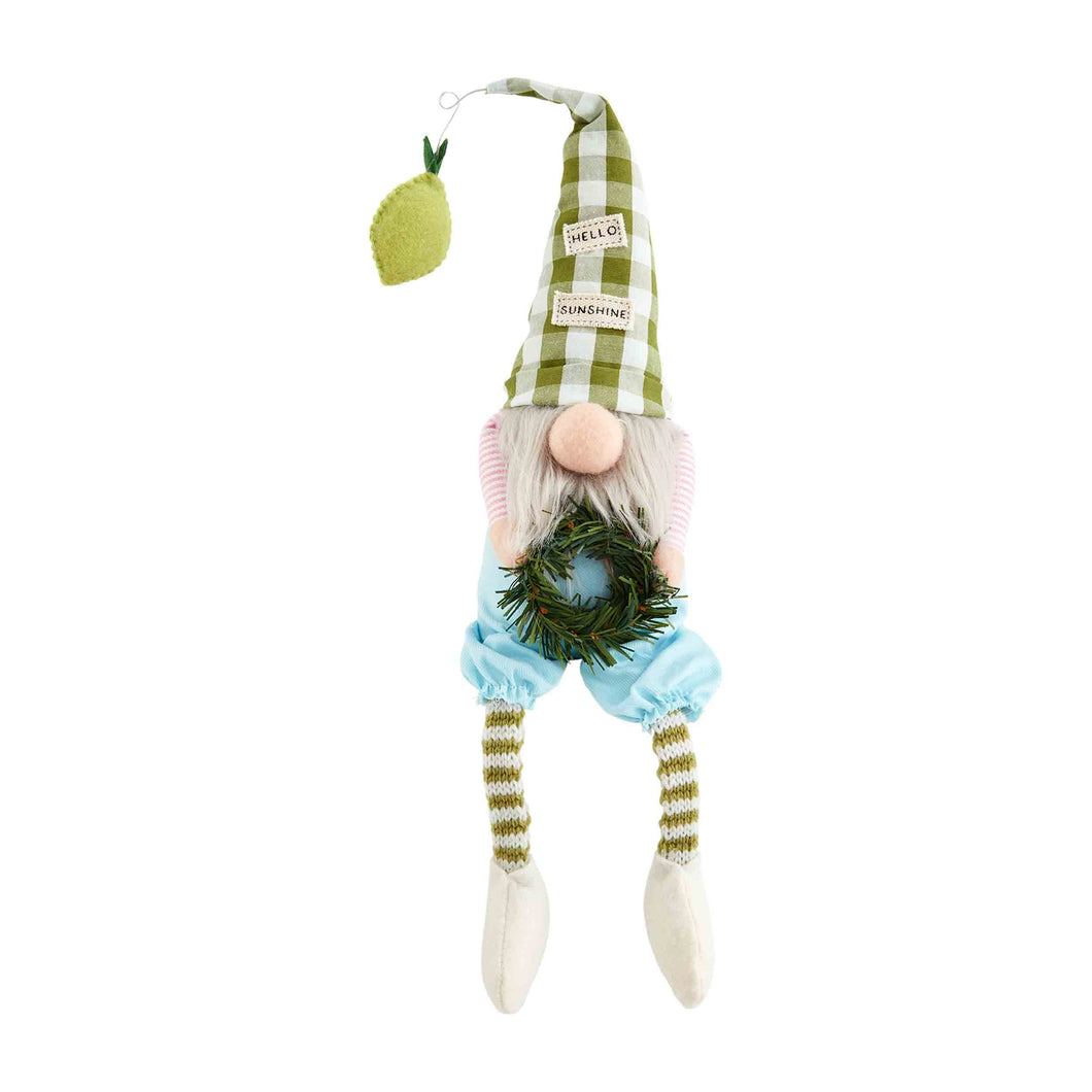 Flower Dangle Leg Gnome - Wreath