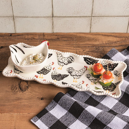 Rooster Tray & Dip Set