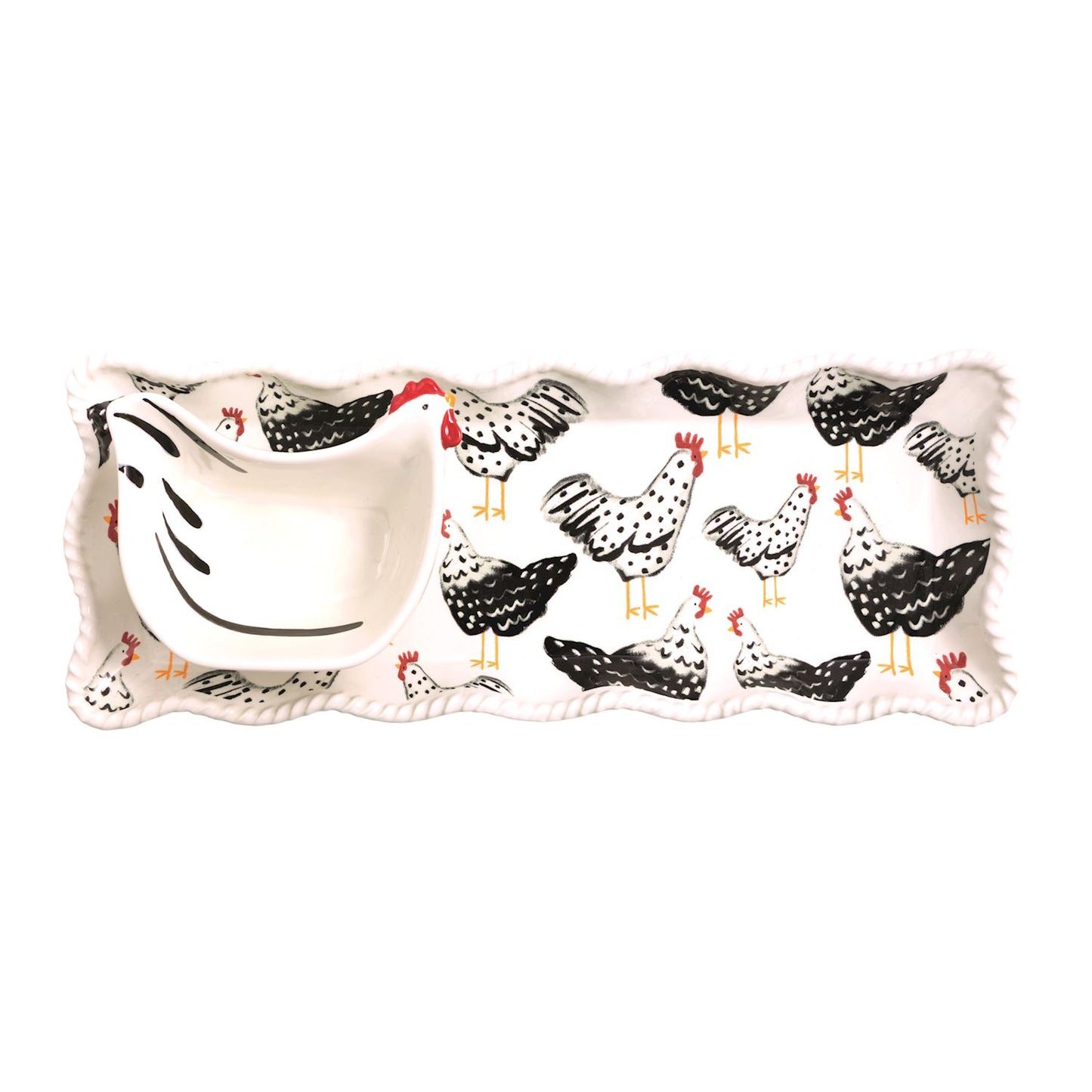 Rooster Tray & Dip Set