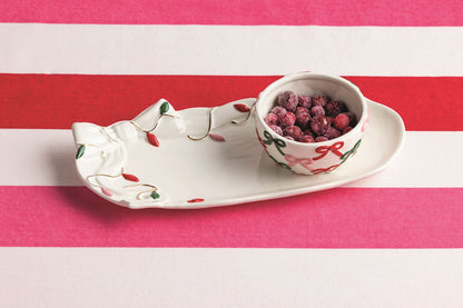 Christmas Lights Bow Tray & Tidbit Set