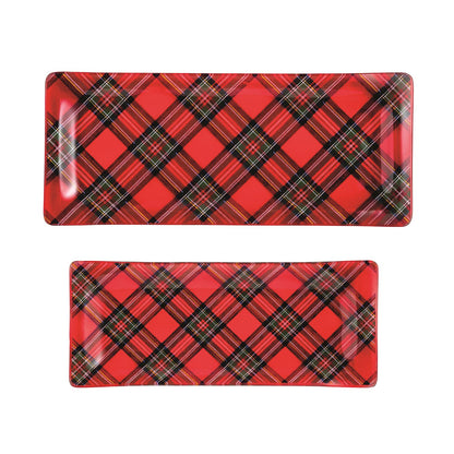 Tartan Glass Tray Set