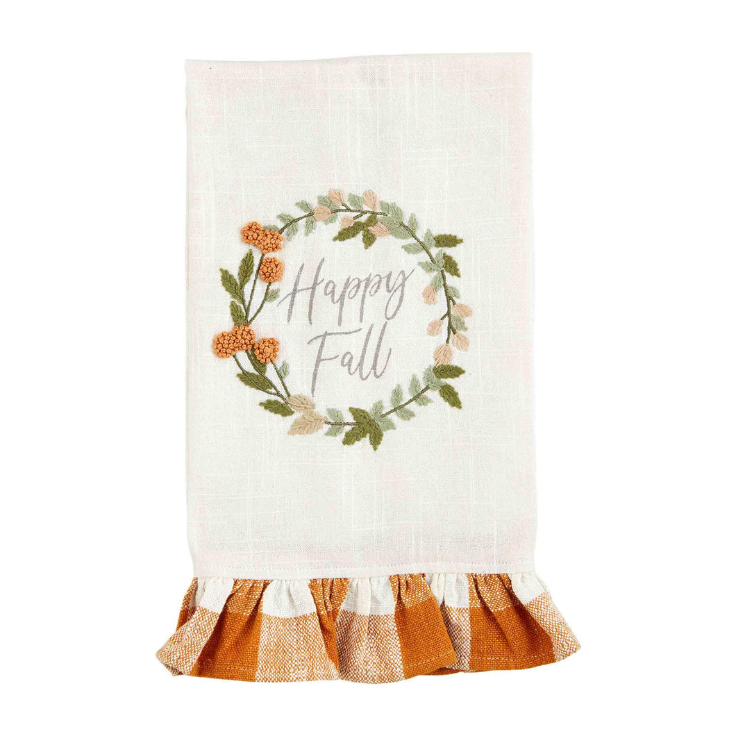 Ruffle Tea Towel - Happy Fall