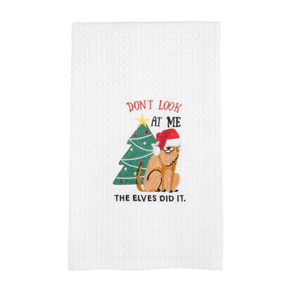 Christmas Dog Hand Towel - Don't Look at Me