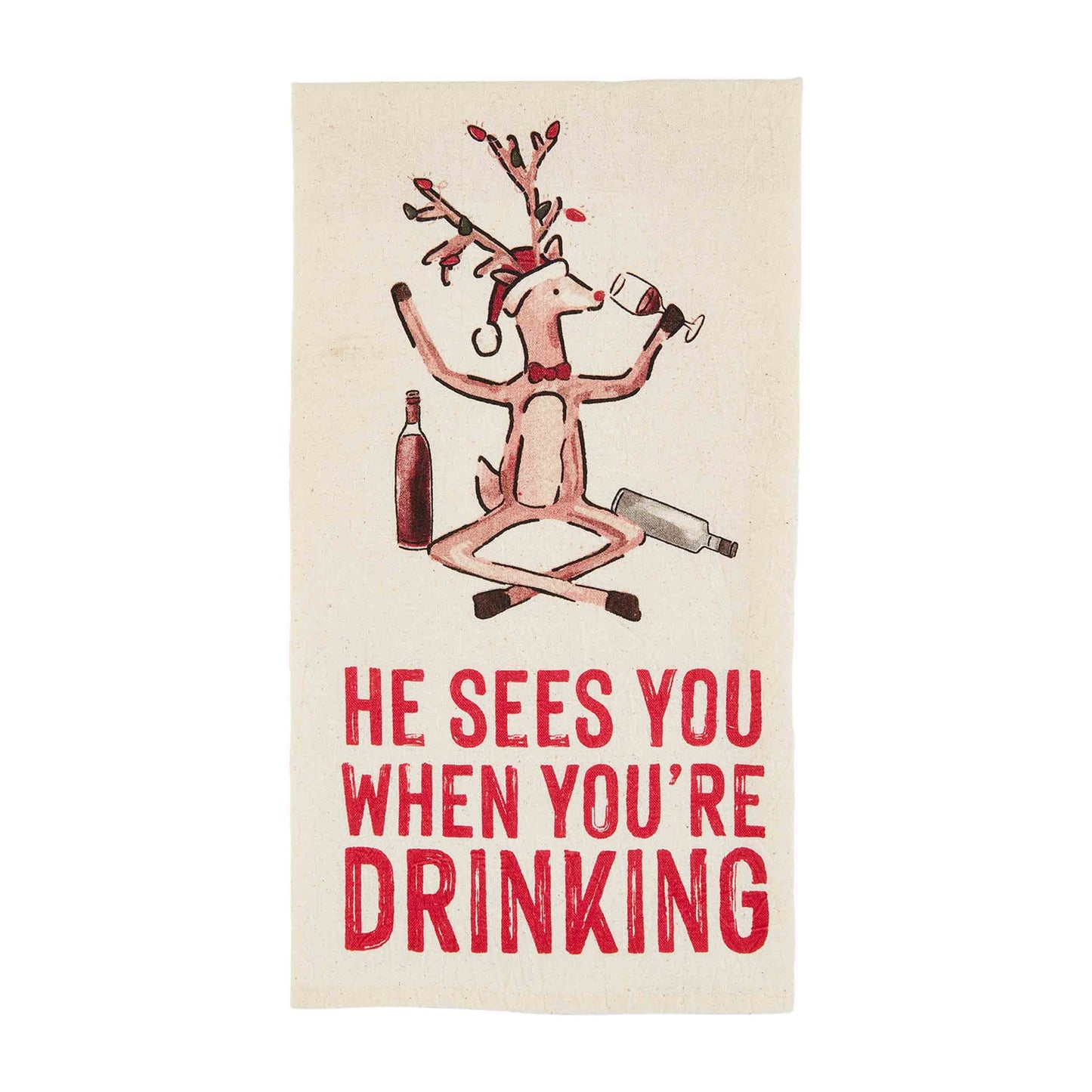 Christmas Cocktails Towel - He Sees You