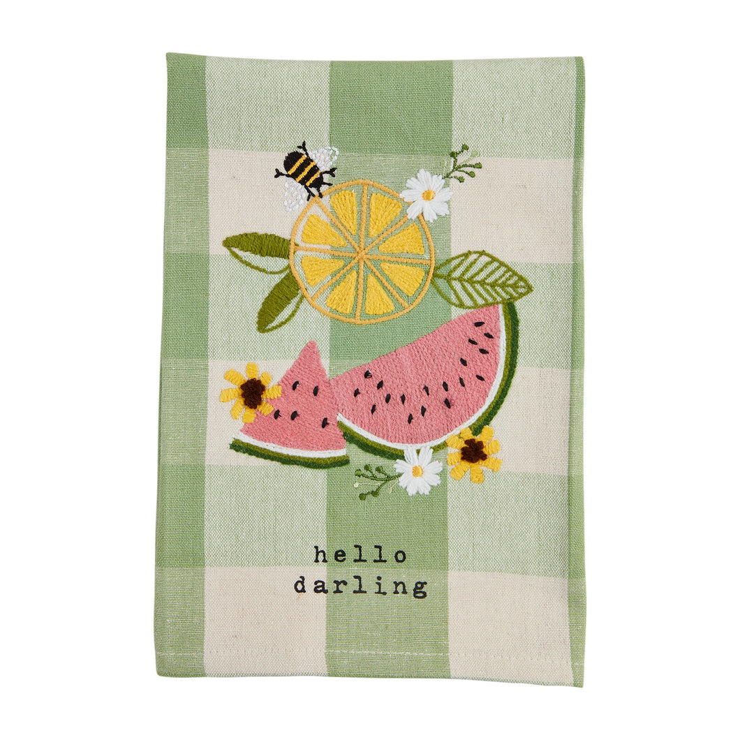 Fruity Floral Check Towel - Hello Darling