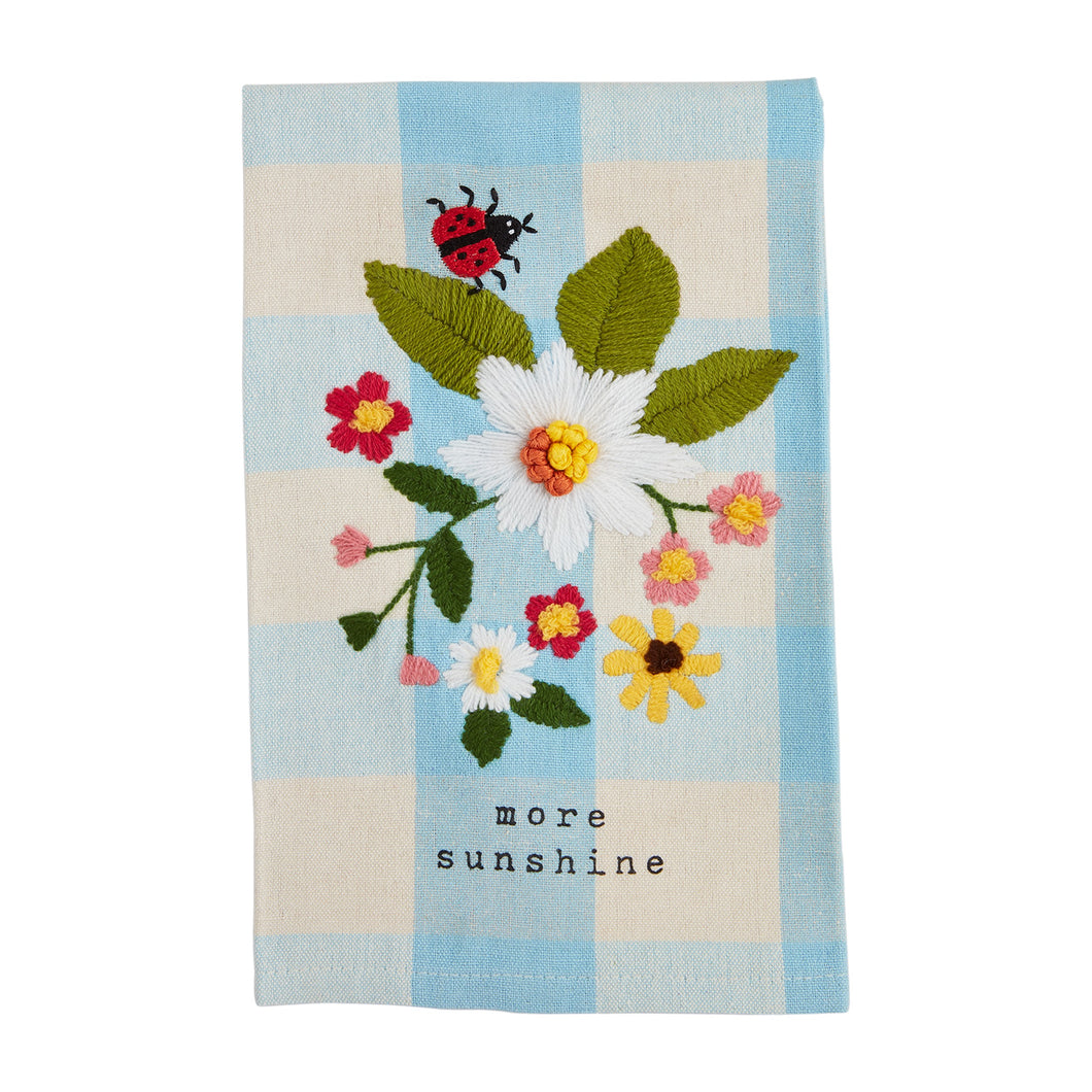 Fruity Floral Check Towel - More Sunshine