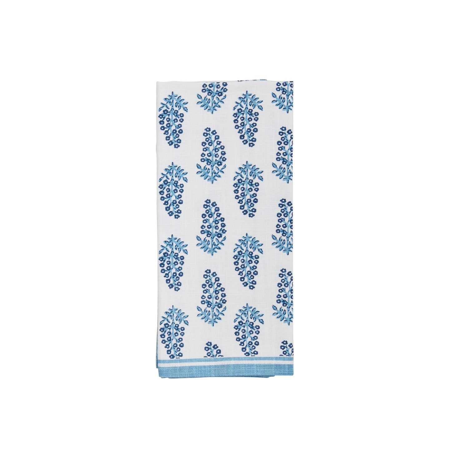 Block Print Blue Floral Towel - Blooms