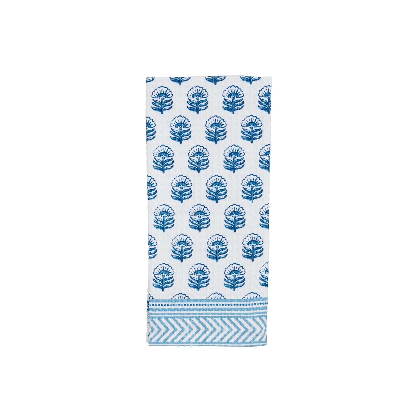 Block Print Blue Floral Towel - Buti