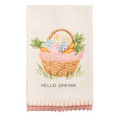 Hello Spring Printed Towel