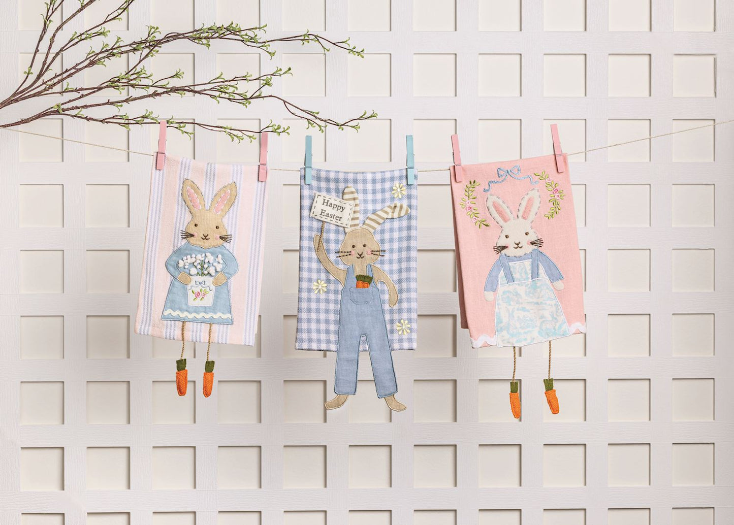 Stripe Bunny Dangle Leg Towel