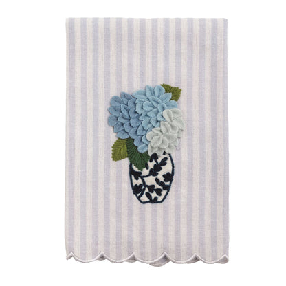 Hydrangea Stripe Tea Towel
