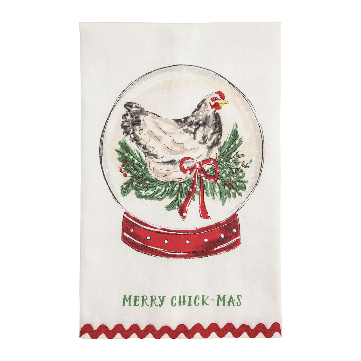 Christmas Snow Globe Ric-Rac Towel