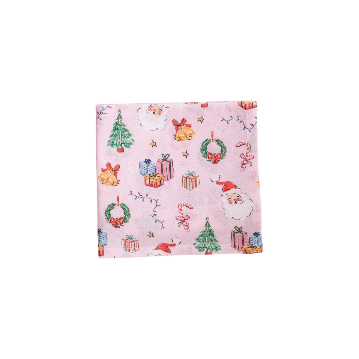 Patterned Christmas Towel - Pink Holiday Icons