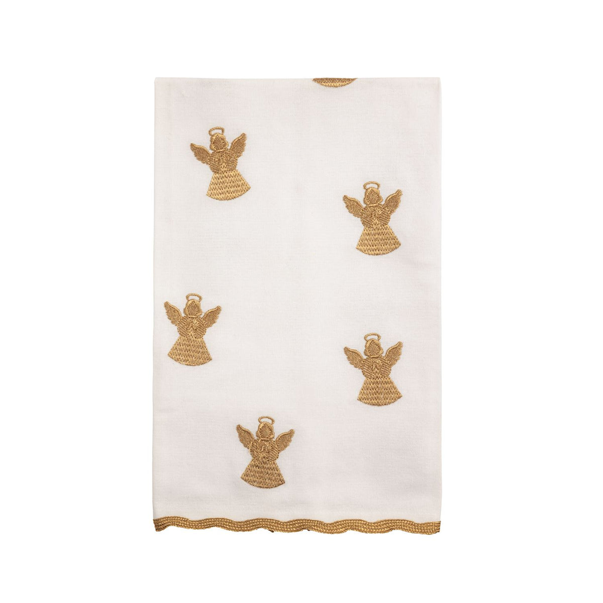 Gold Christmas Angel Embroidered Towel