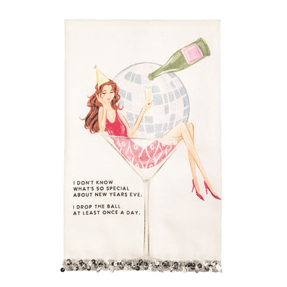 Don't Know New Years Eve Glitter Towel