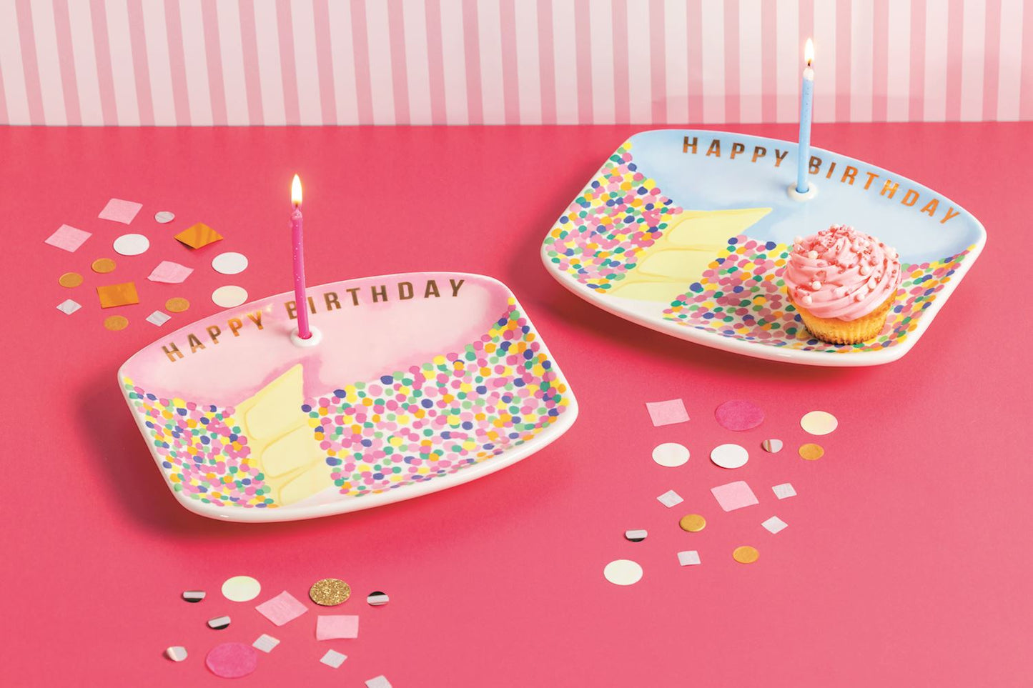 Singing Birthday Candle Holder Plate - Pink