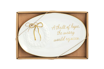 Weary World Rejoices Gold Edge Sentiment Plate