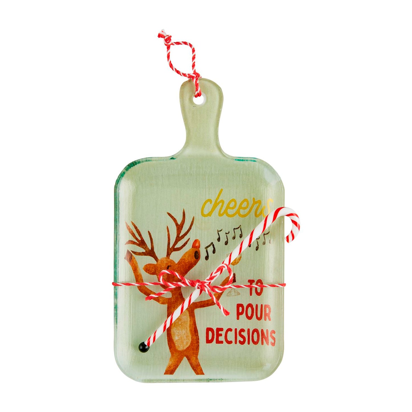 Glass Bar Board Set - Reindeer