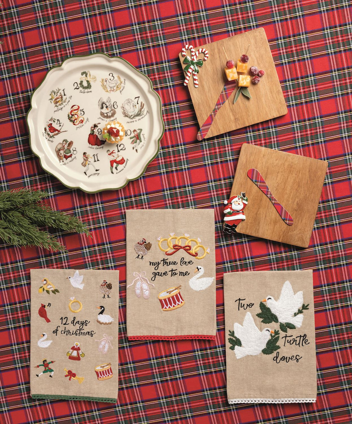 Candy Cane Wooden Board Set