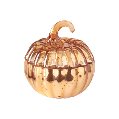 Mercury Glass Pumpkin Candle - Apple Cinnamon