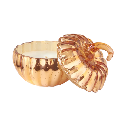 Mercury Glass Pumpkin Candle - Apple Cinnamon