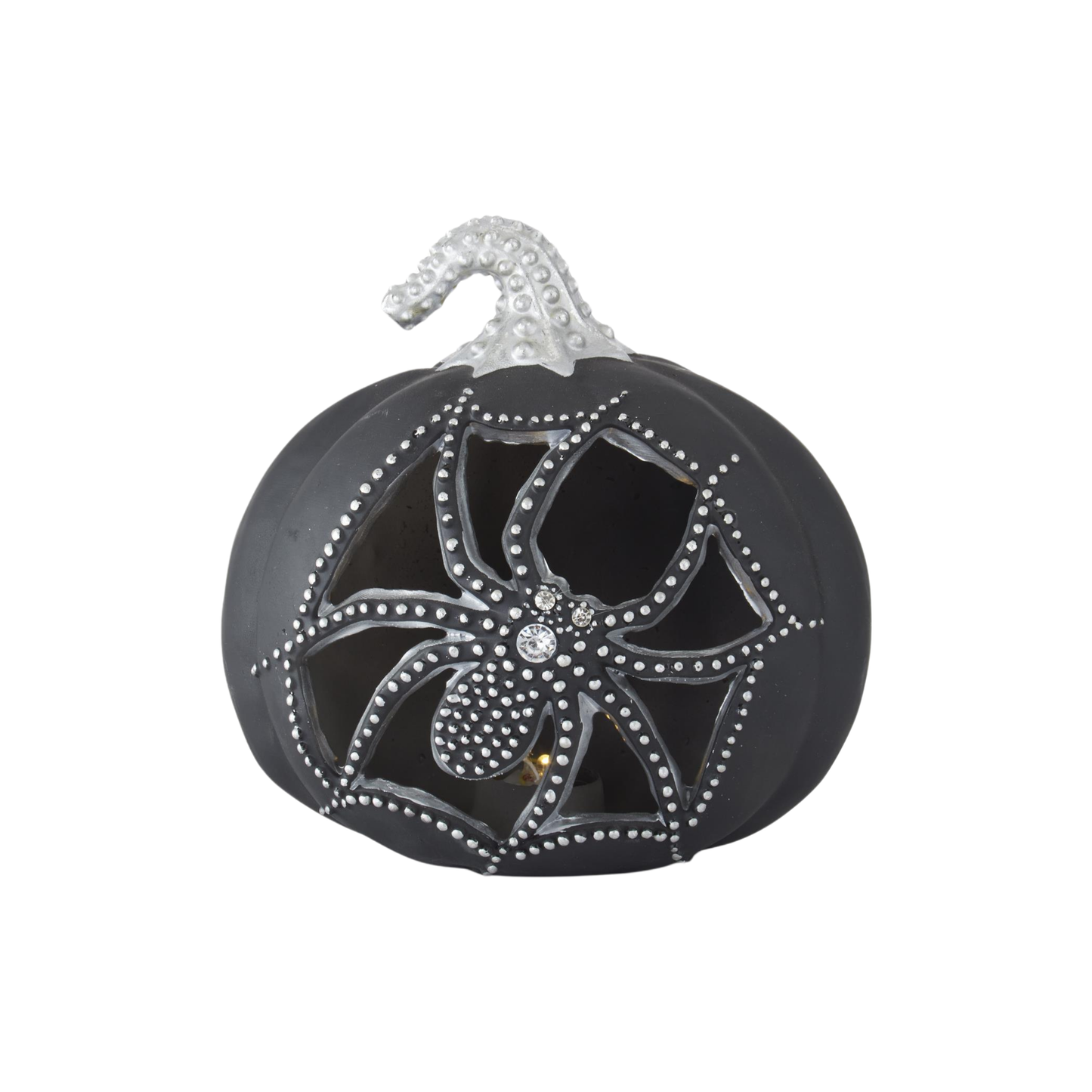 Black & Silver LED Spider Cutout Pumpkins