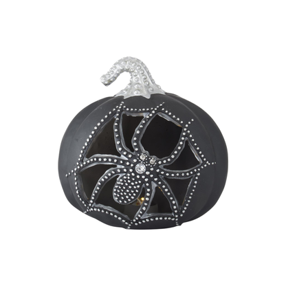 Black & Silver LED Spider Cutout Pumpkins