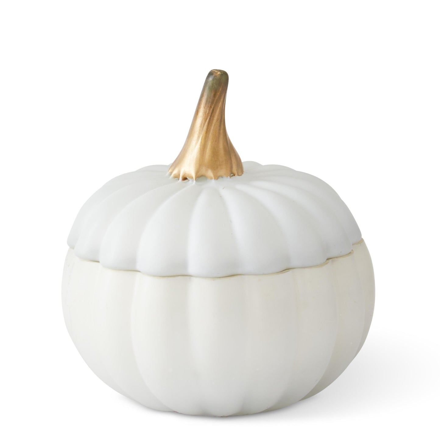 White Glass Filled Pumpkin Candle - Pumpkin Spice