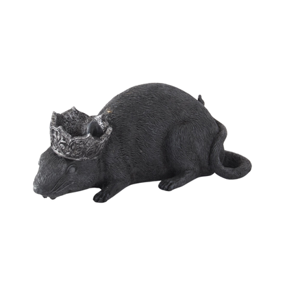 Black Resin Rats with Glitter Crowns