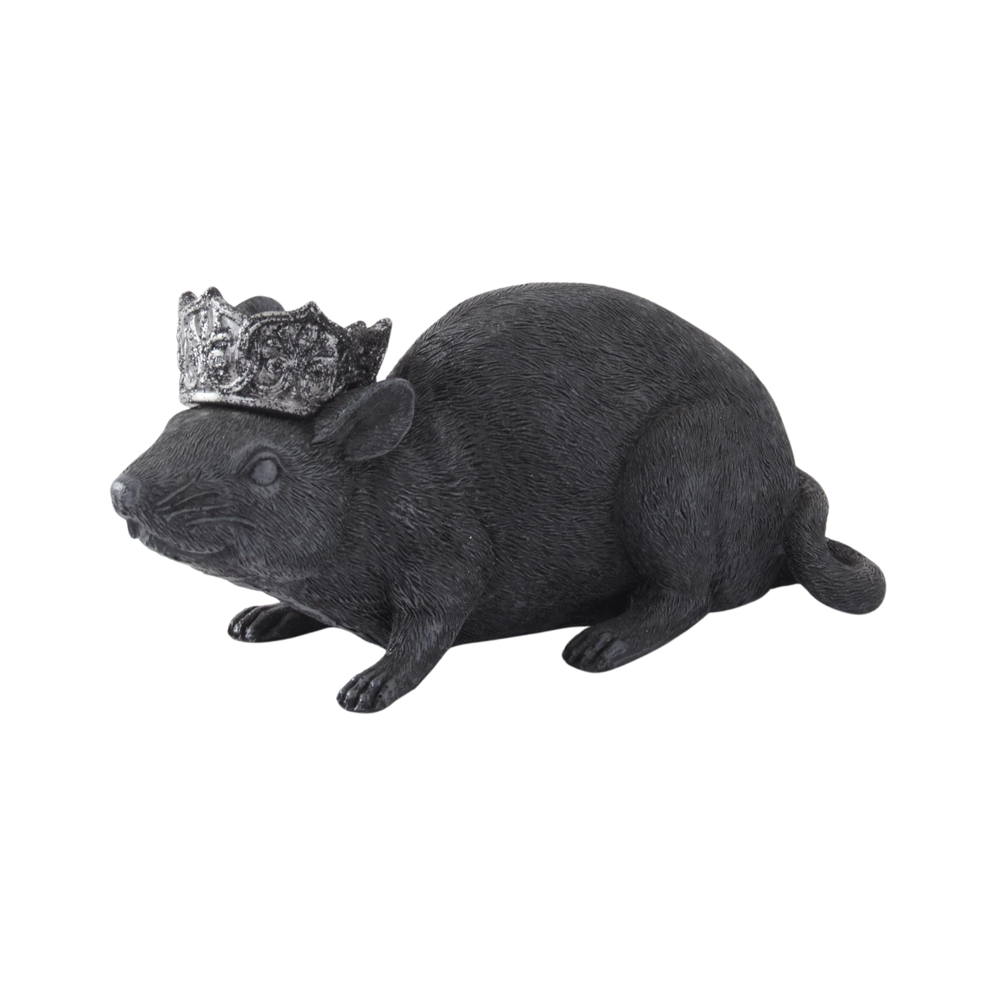 Black Resin Rats with Glitter Crowns