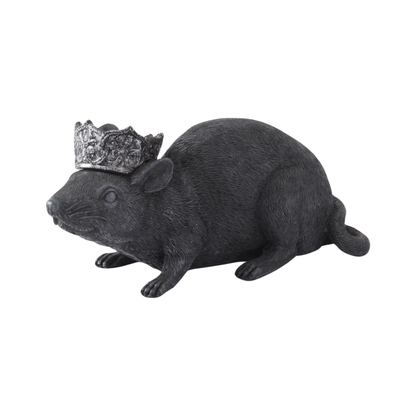 Black Resin Rats with Glitter Crowns