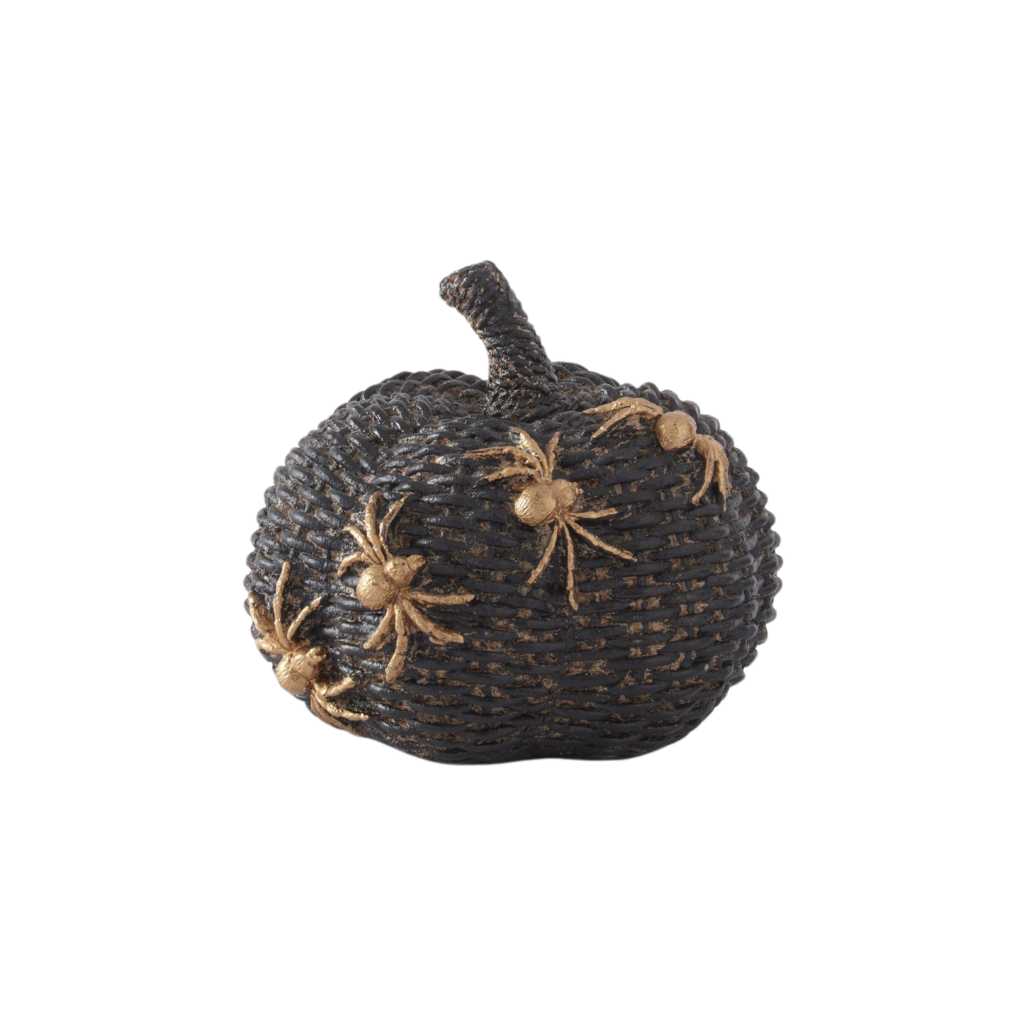 Black Woven Pumpkins with Gold Spiders