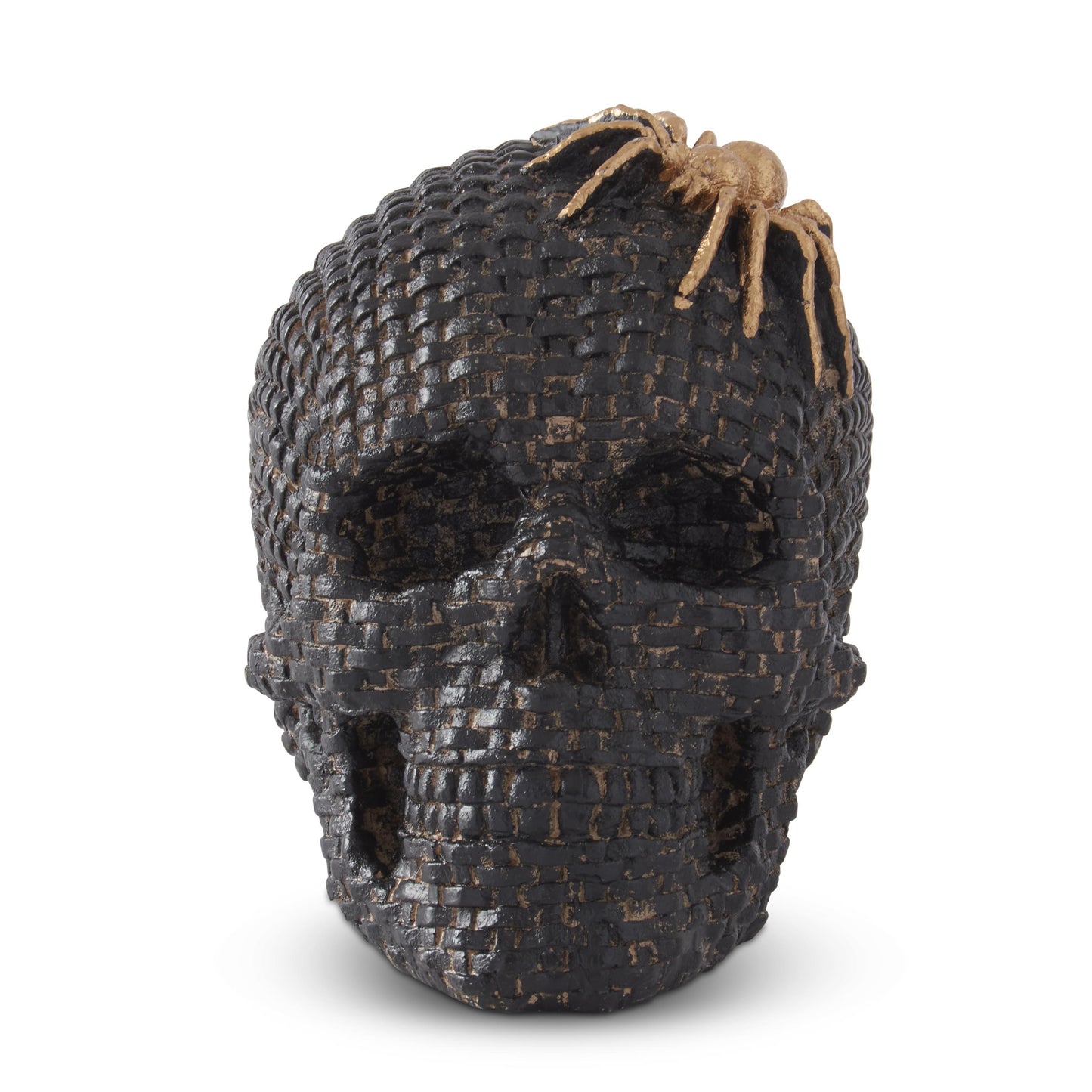 Black Woven Skull & Gold Spider Sitter