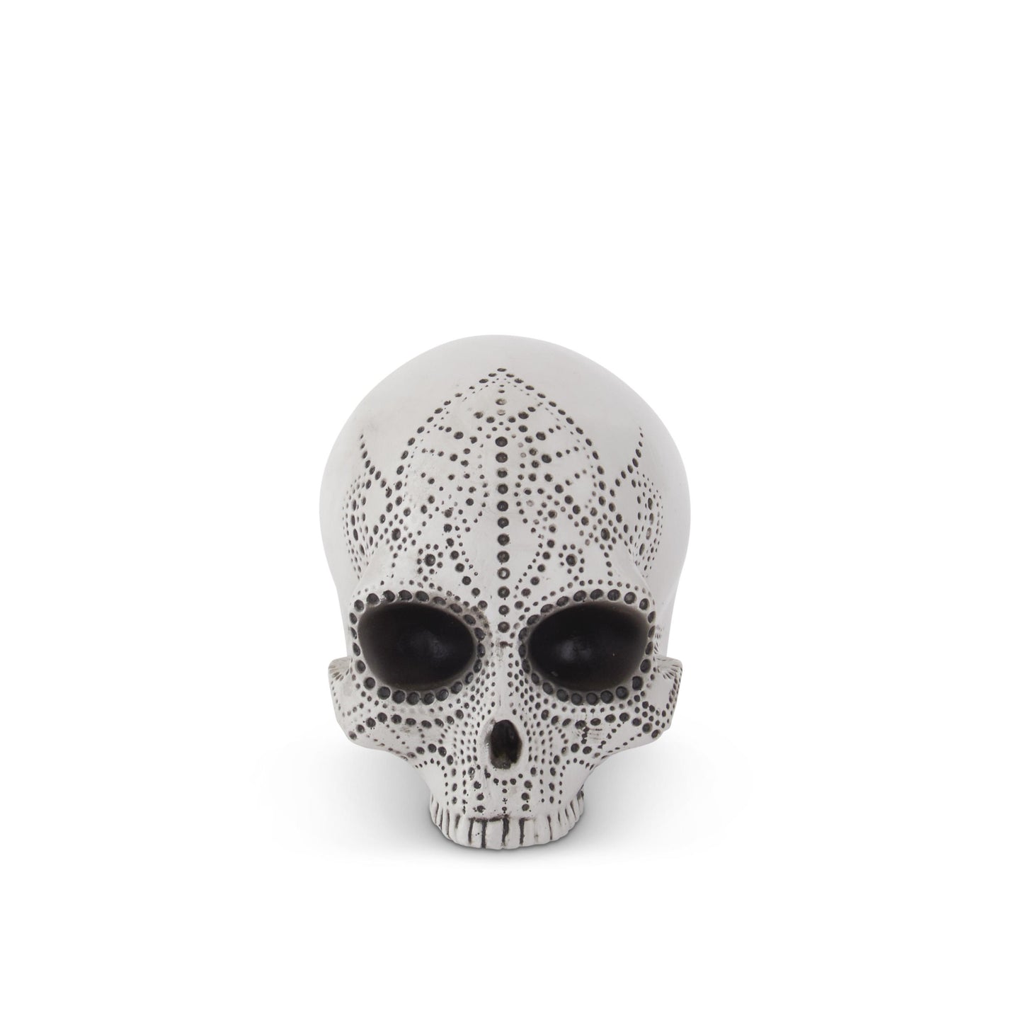 White Resin Dot Pattern Sugar Skull