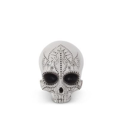 White Resin Dot Pattern Sugar Skull
