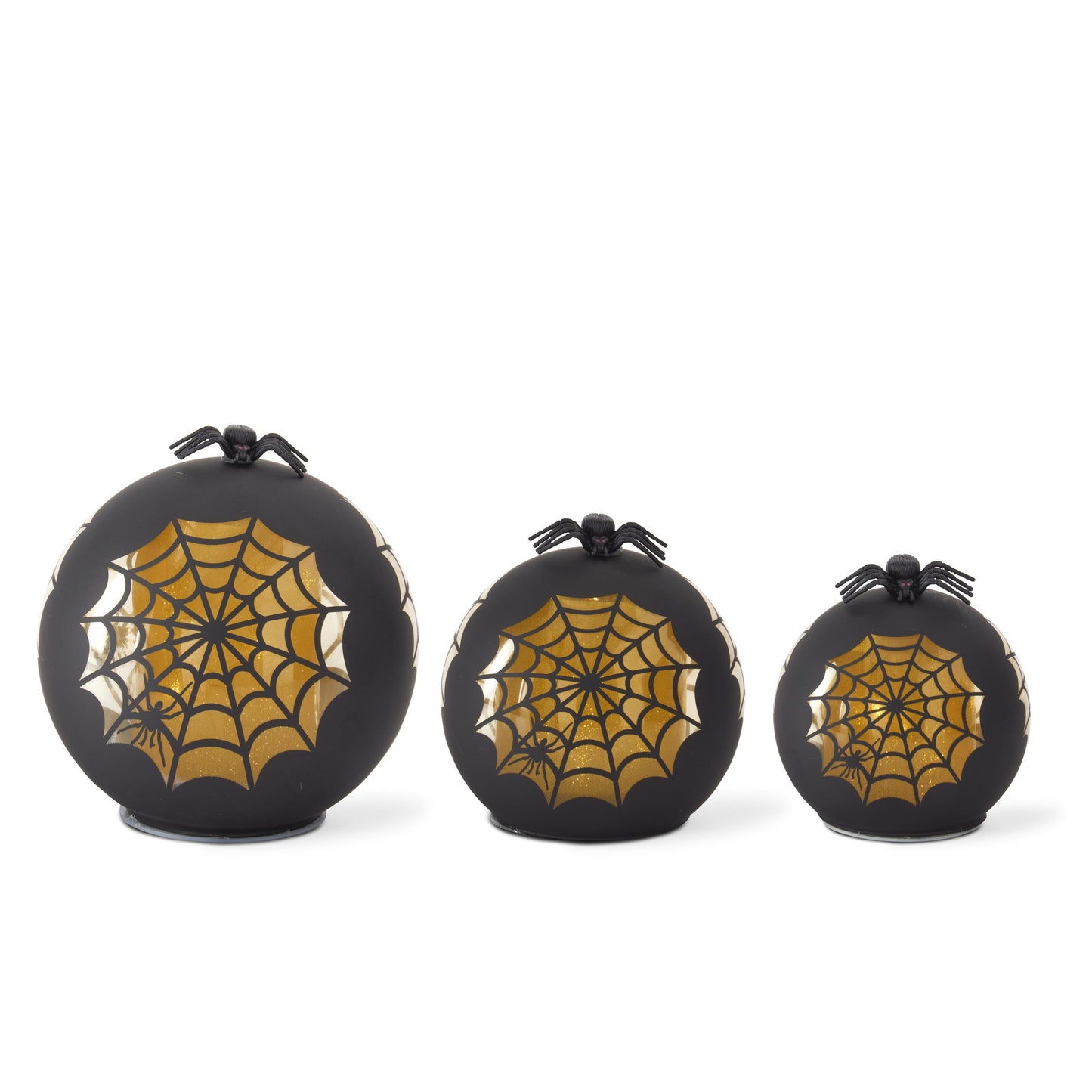 Black & Gold Spider Web LED Globes