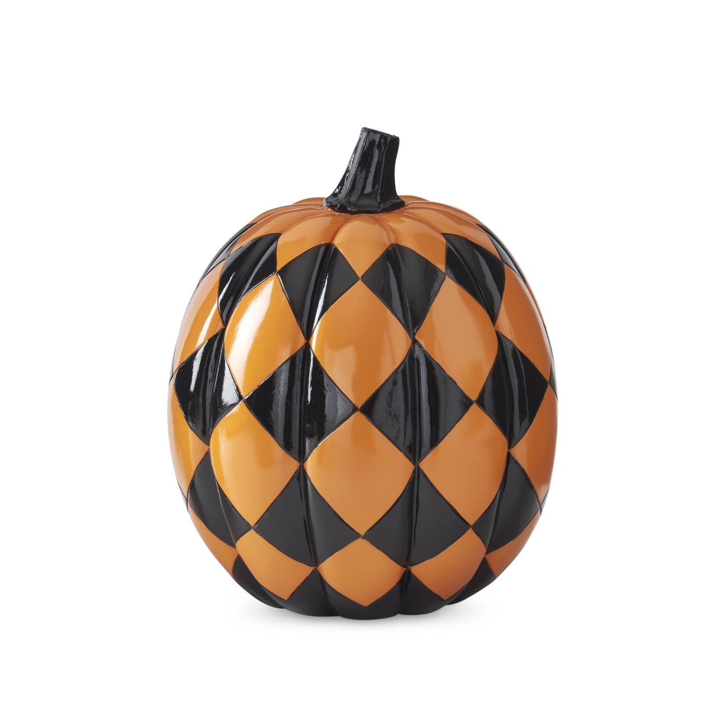 Black & Orange Check Resin Pumpkins