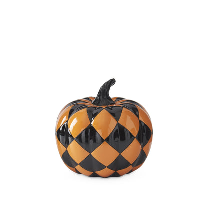 Black & Orange Check Resin Pumpkins