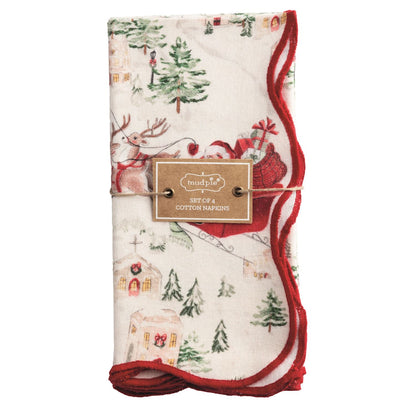 Christmas Scalloped Napkin Set
