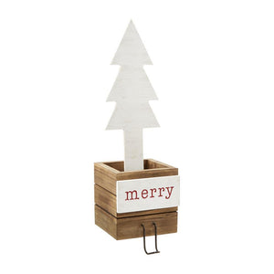 White Box Tree Stocking Holder