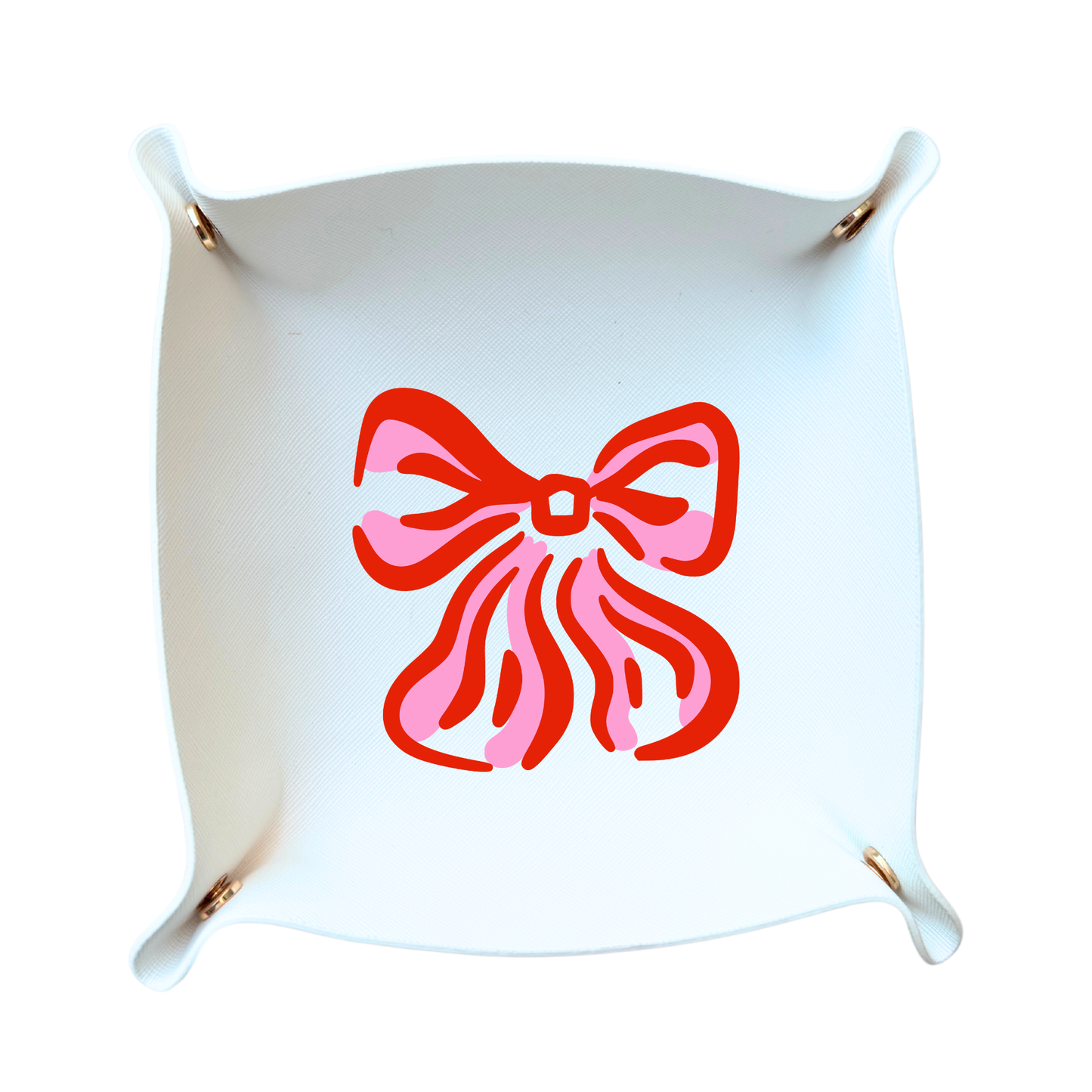 Pink & Red Bow Foldable Catchall Tray