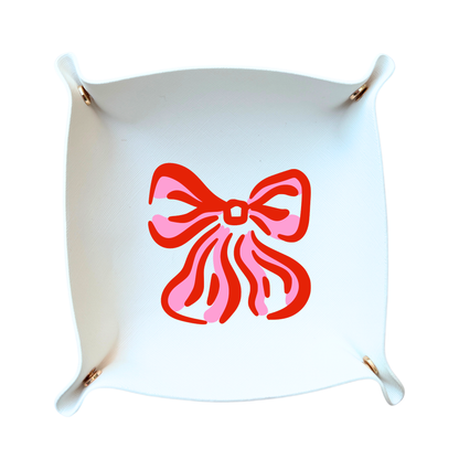 Pink & Red Bow Foldable Catchall Tray