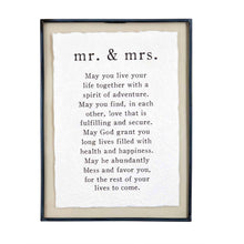 Load image into Gallery viewer, Mr. &amp; Mrs. Sentiment - Glass Plaque