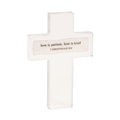 Sentiment Acrylic Cross - Love Is Patient