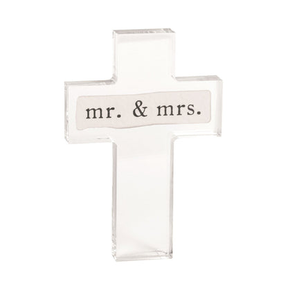 Sentiment Acrylic Cross - Mr. & Mrs.