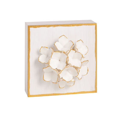 Flower Plaque - White
