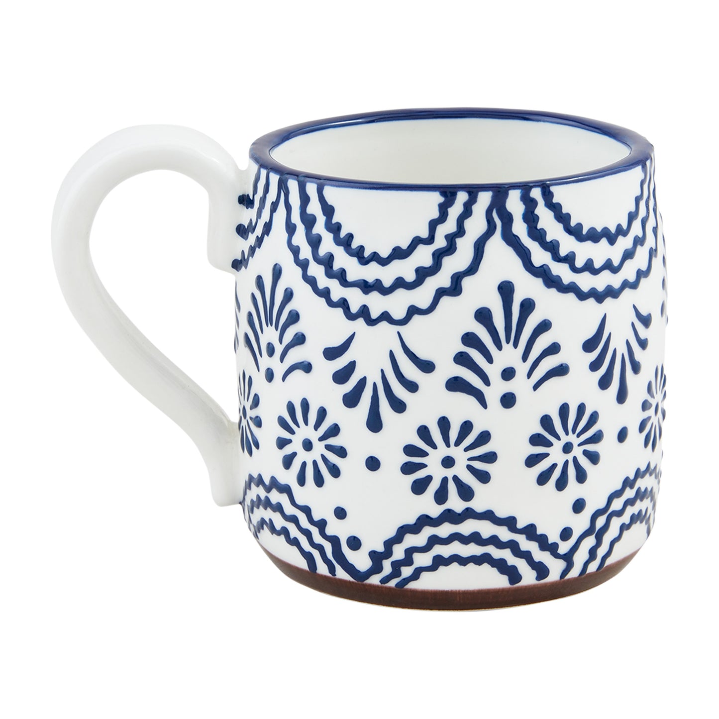 Blue Floral Mug - Wavy Line