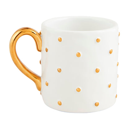 Gold & White Bead Mug