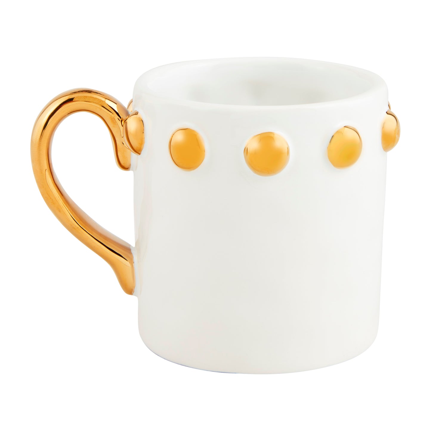 Gold & White Bead Mug